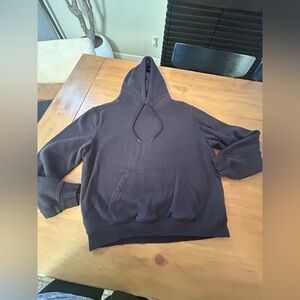 H&M Unisex Relaxed Fit Black Pullover Hoodie